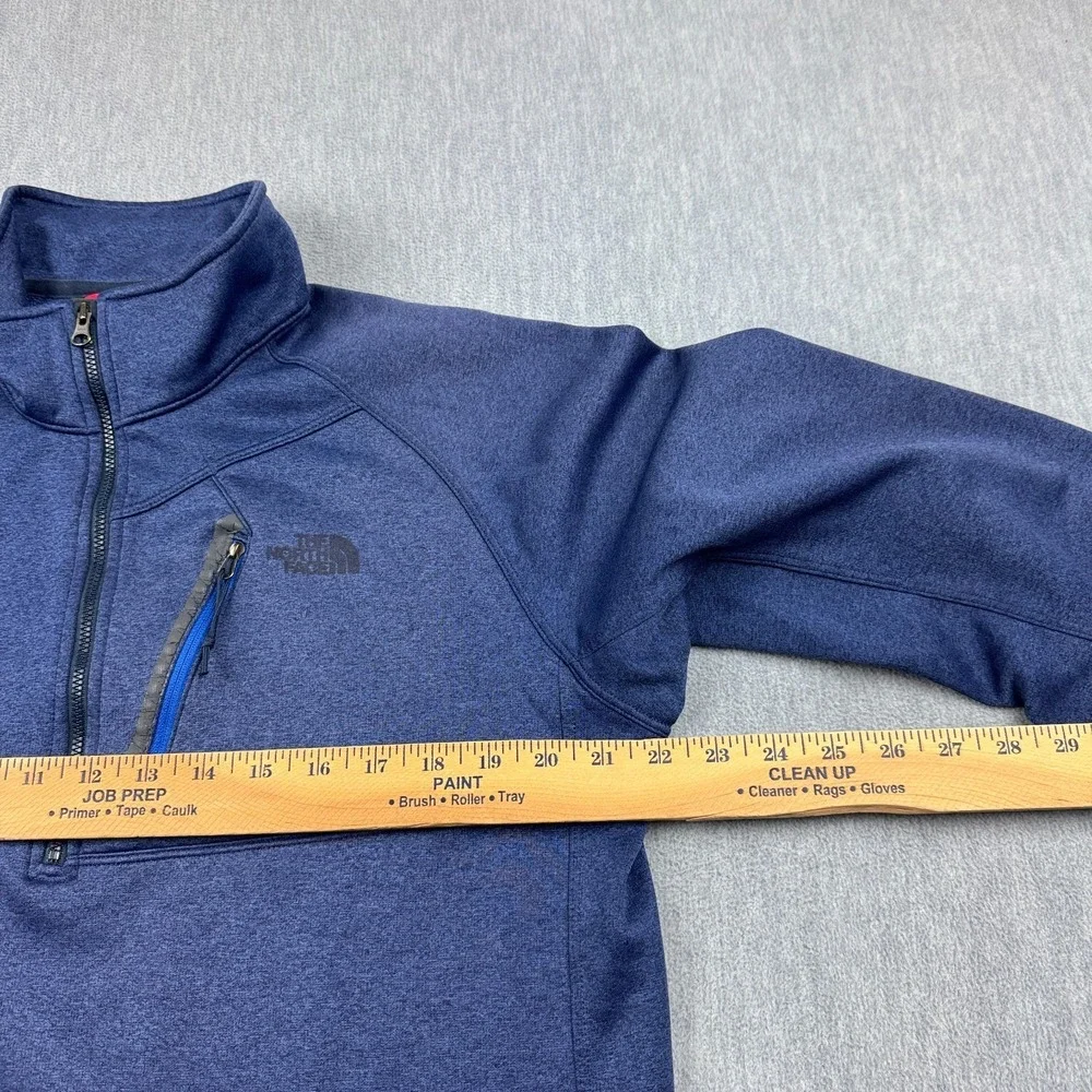 The‎ North Face Jacket Mens Large Blue Heathered 1/2 Zip Fleece Pullover Outdoor